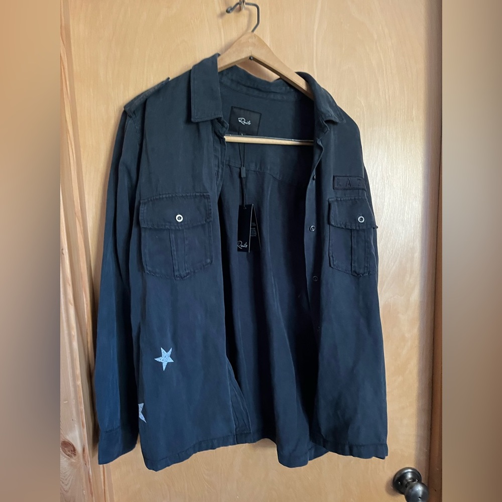 Overshirt/ Jacket charcoal with embroidered stars